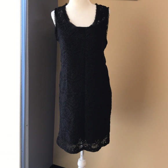 Black Dress with Overlay - Picture 3 of 5